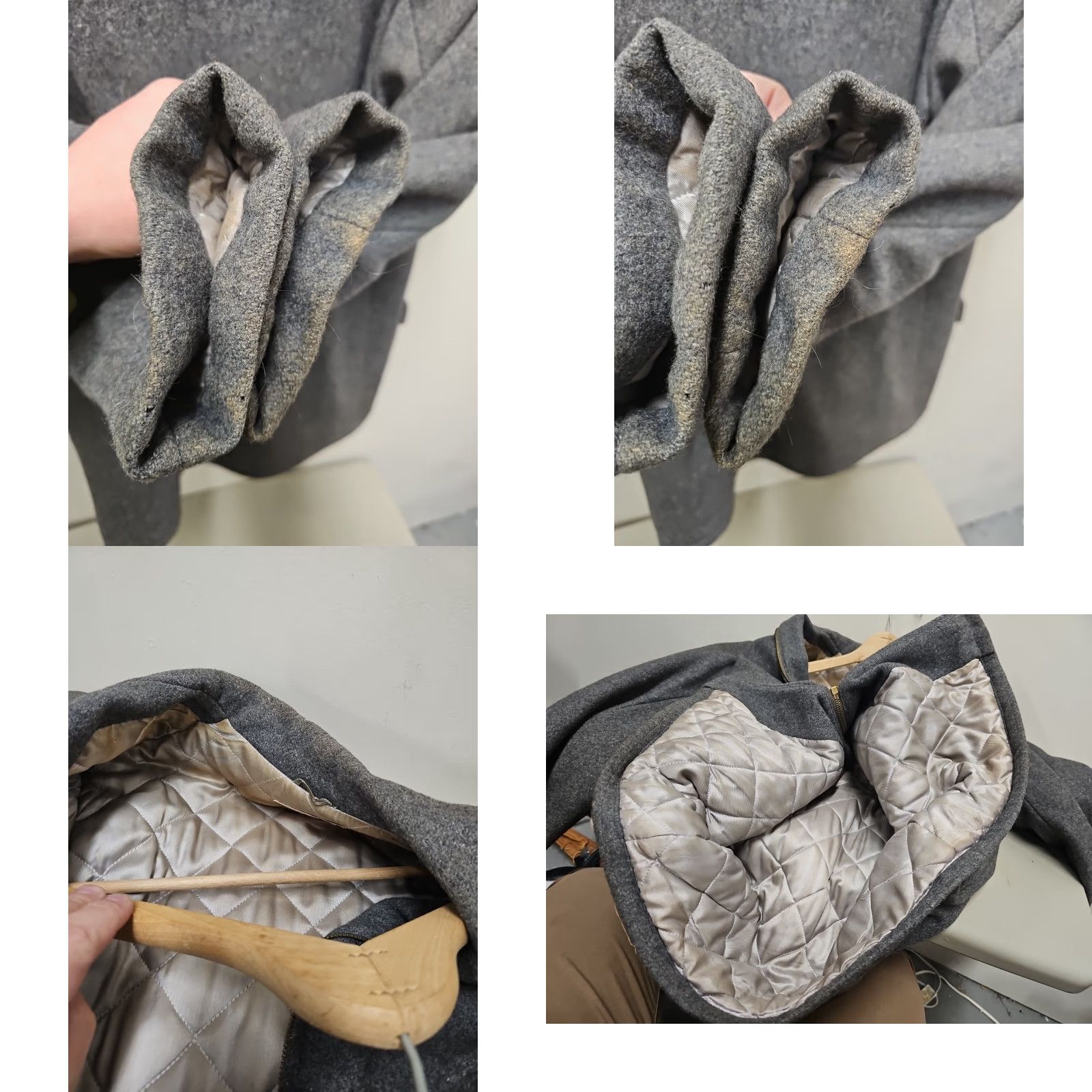 J Brand VINTAGE Buck Skein Brand Wool Thermalized Coat Jacket Outdoor 38 Gray 1950s Rockabilly Mens Size US XXS / EU 40 - 11 Thumbnail