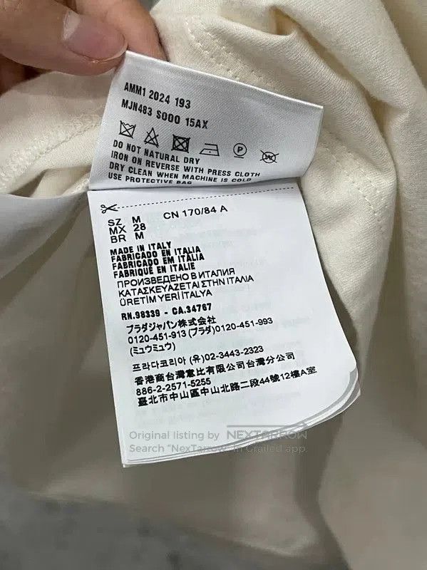 Miu Miu Miu Miu Summer Cream Cotton T-shirt . Size M / US 6-8 / IT 42-44 - 8 Thumbnail