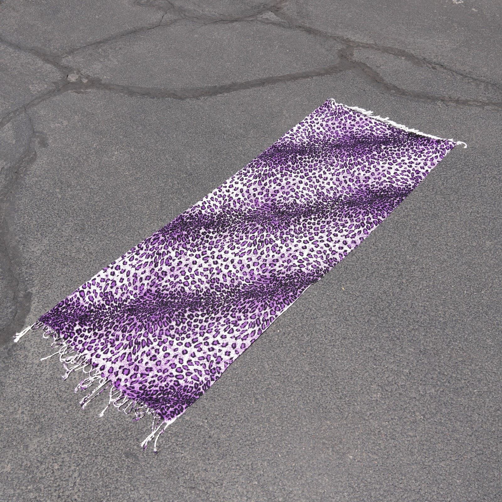 Other Purple Cat Leopard Print Pashmina Scarf Shawl Scarve 67”x26” Size ONE SIZE - 8 Thumbnail