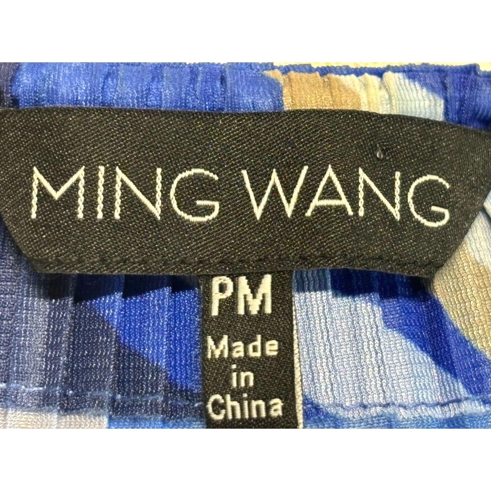 Vintage Ming Wang Pleated Crinkle Cardigan Jacket Sz Medium Petite Blue Abstract Open Size M / US 6-8 / IT 42-44 - 7 Thumbnail
