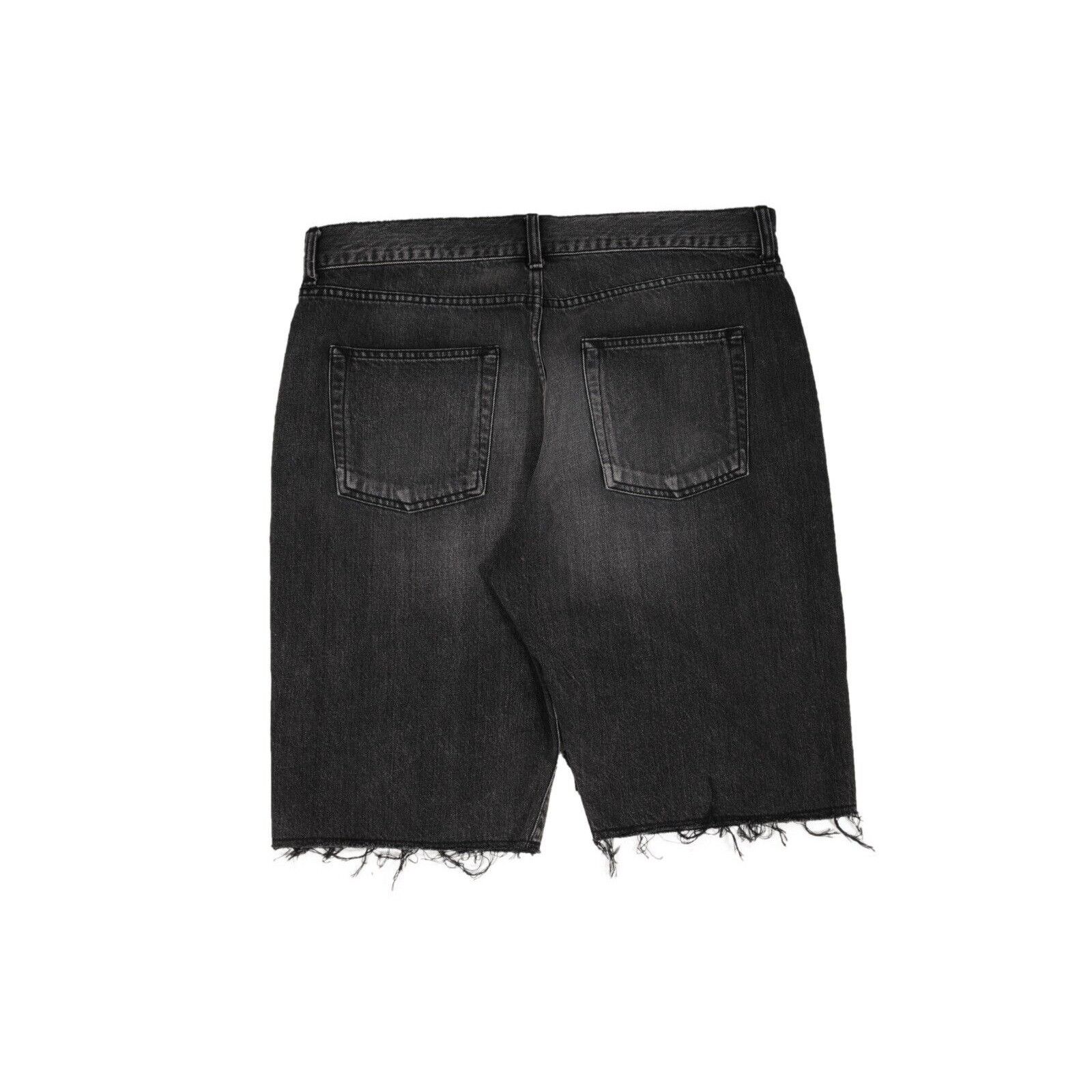 Saint Laurent Paris Jean Shorts 3310 Grey Light Wash Denim Raw Hem Size US 33 - 2 Thumbnail
