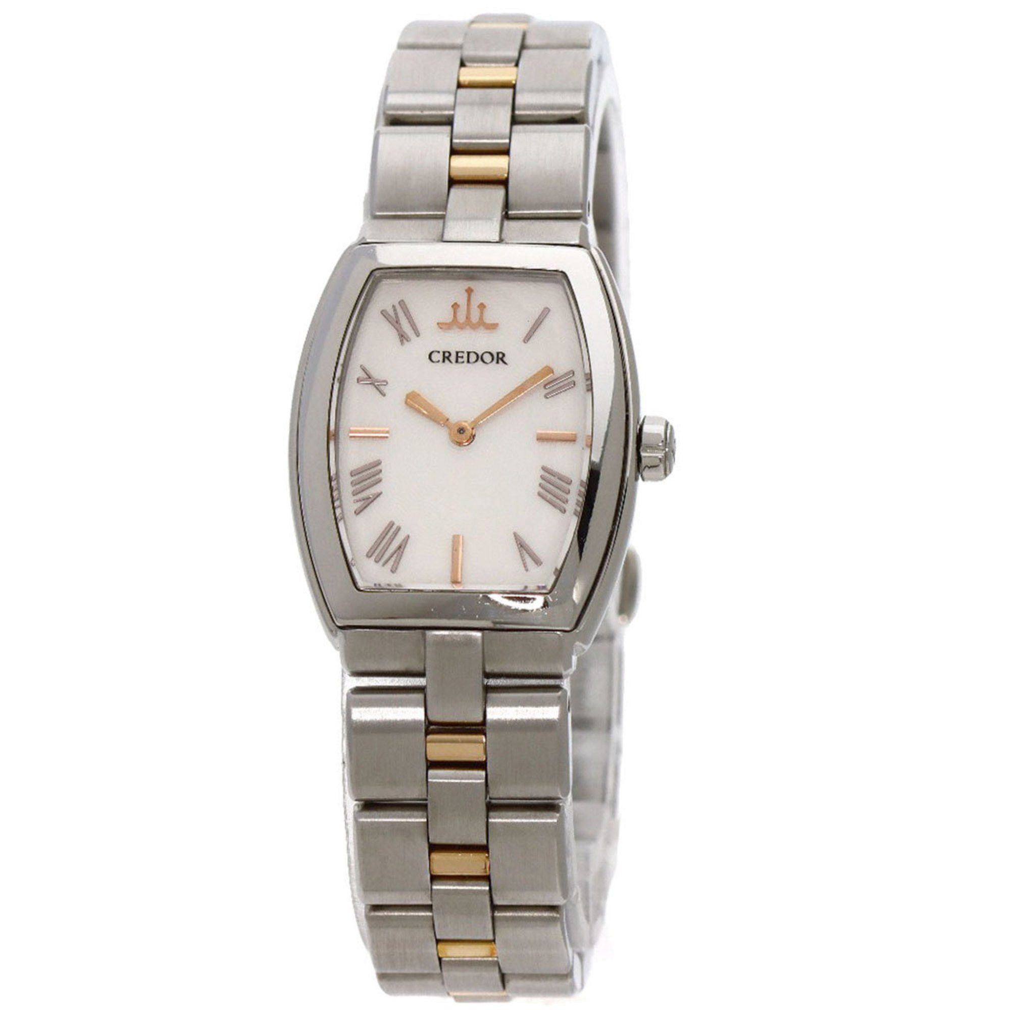 image of Seiko 5A70-0Ae0 Credor Signo Aqua Watch Stainless Steel/ss Ladies Seiko in White, Women's