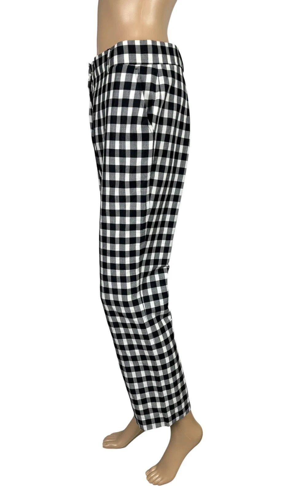 Max Mara Max Mara Plaid Pants Crop Rami Cotton size UK10 US8 Size 32" / US 10 / IT 46 - 4 Thumbnail
