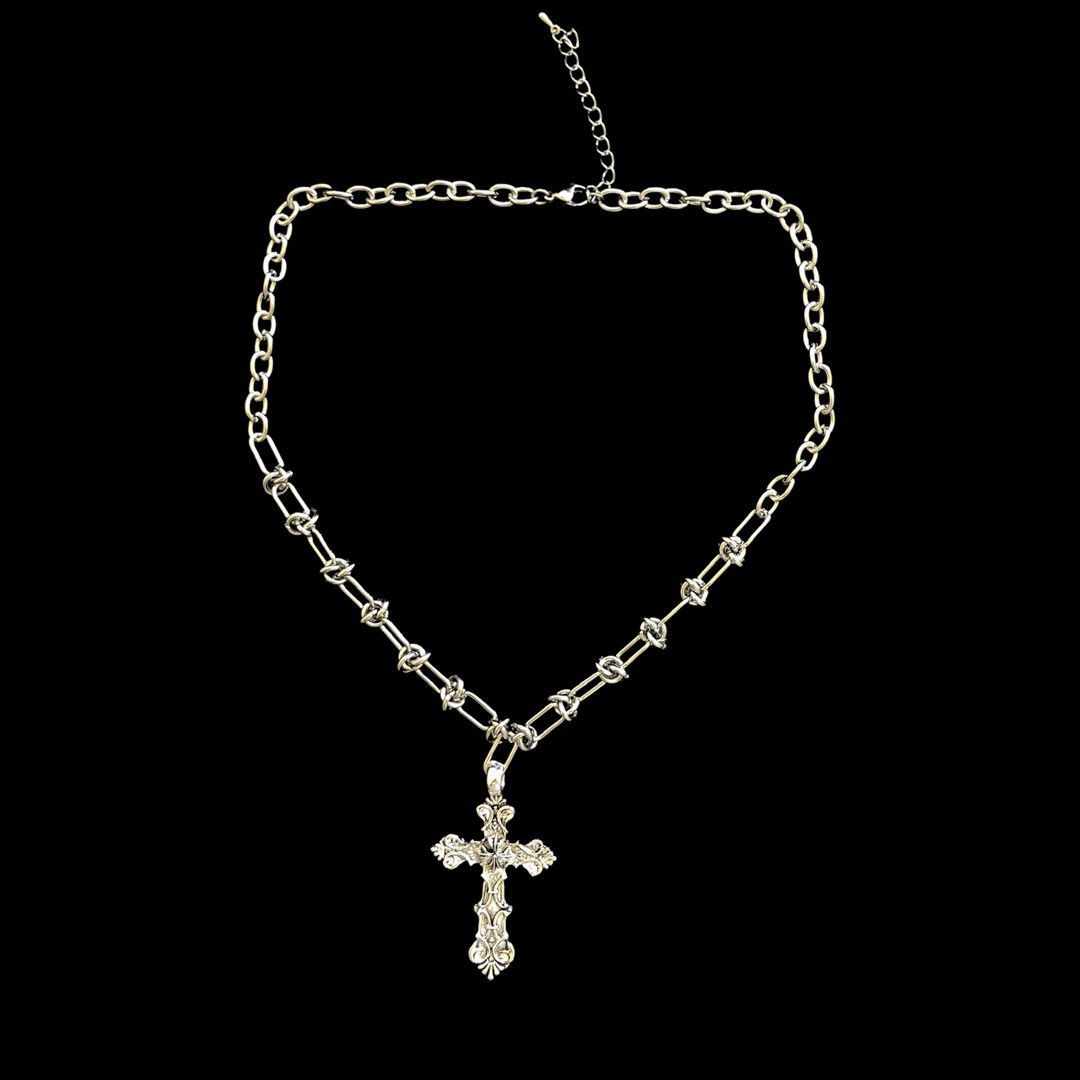 Jewelry Cross Linked Chain Punk Gothic Necklace Size ONE SIZE - 2 Thumbnail