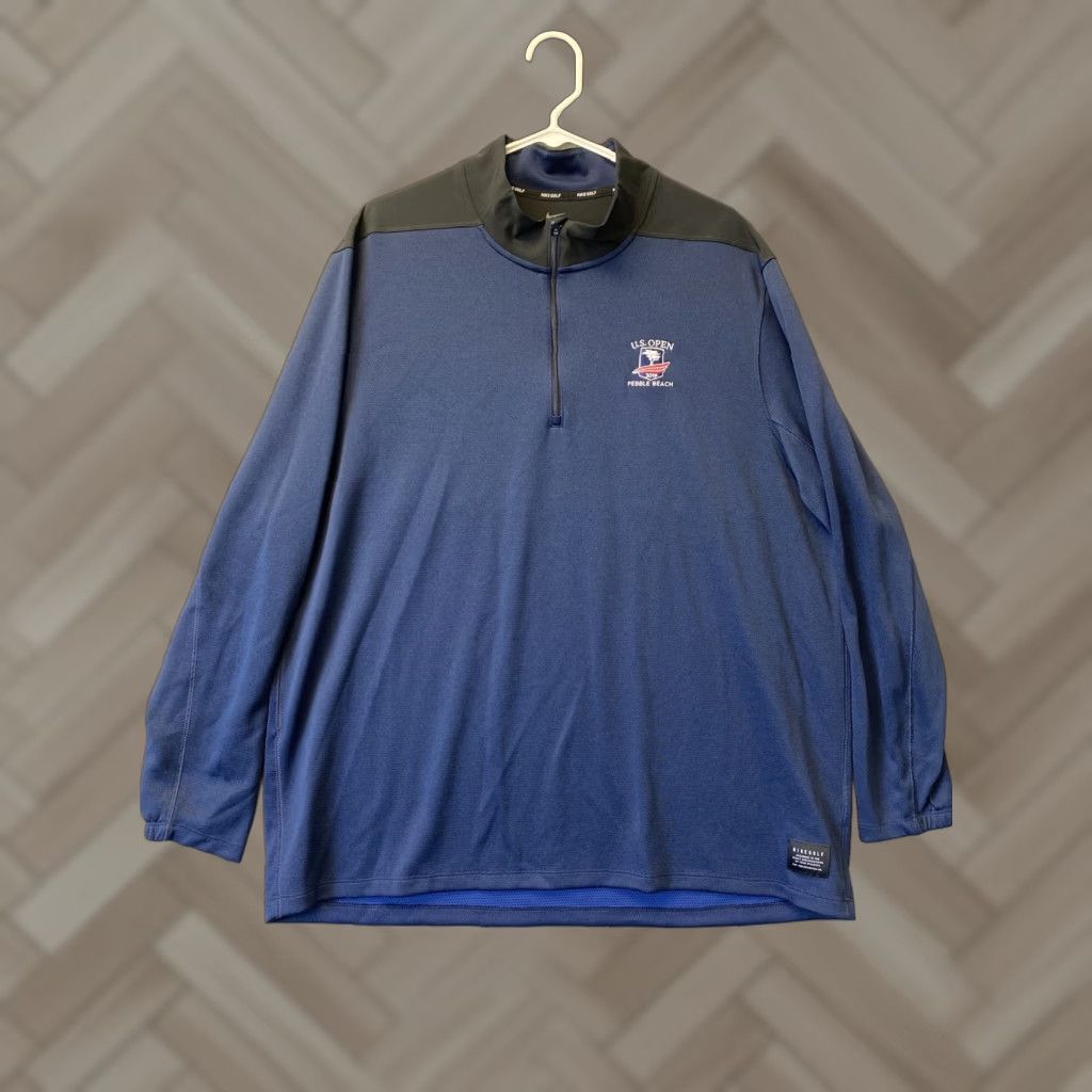 Nike Nike Dri-Fit Golf Jacket Mens Blue Long Sleeve 1/4 Zip Pullover XXL / 57-34 Size US XXL / EU 58 / 5 - 1 Thumbnail