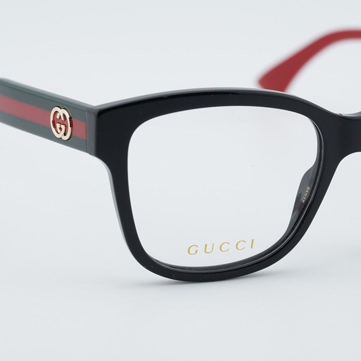 Gucci Gucci GG0038ONN 001 Eyeglasses Black 54mm Square Frame Size ONE SIZE - 6 Thumbnail