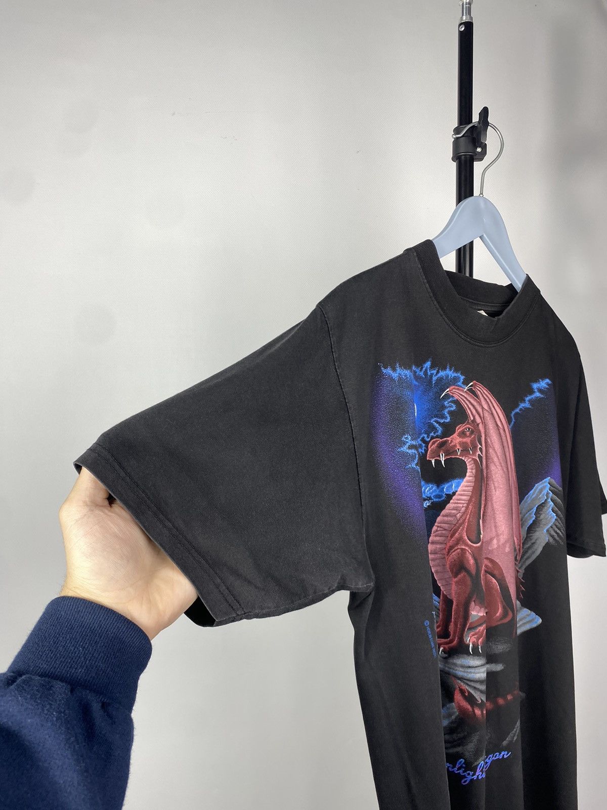 Japanese Brand × Vintage Vintage 90s Japan Rose Moonlight Dragon Big Logo Tee T shirt Size US M / EU 48-50 / 2 - 8 Thumbnail