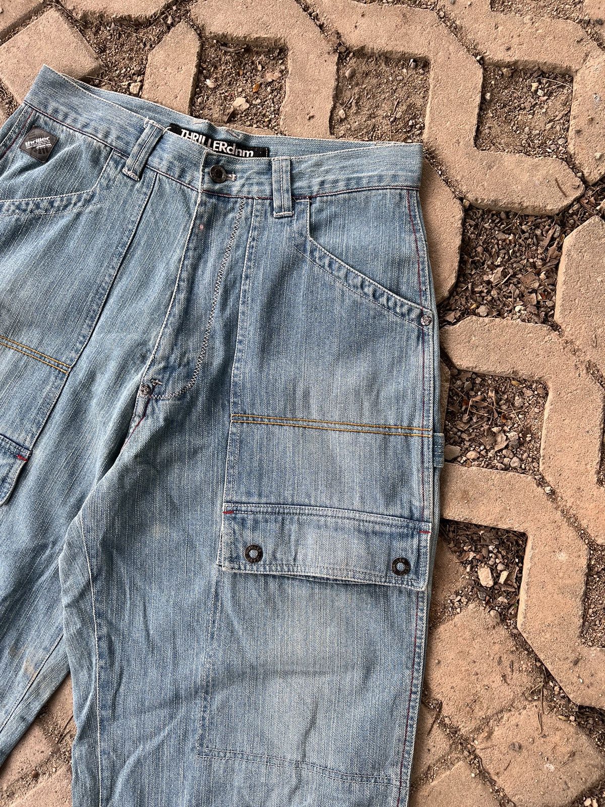 Japanese Brand × Vintage Baggy Jort Thriller Denim Size US 31 - 5 Thumbnail