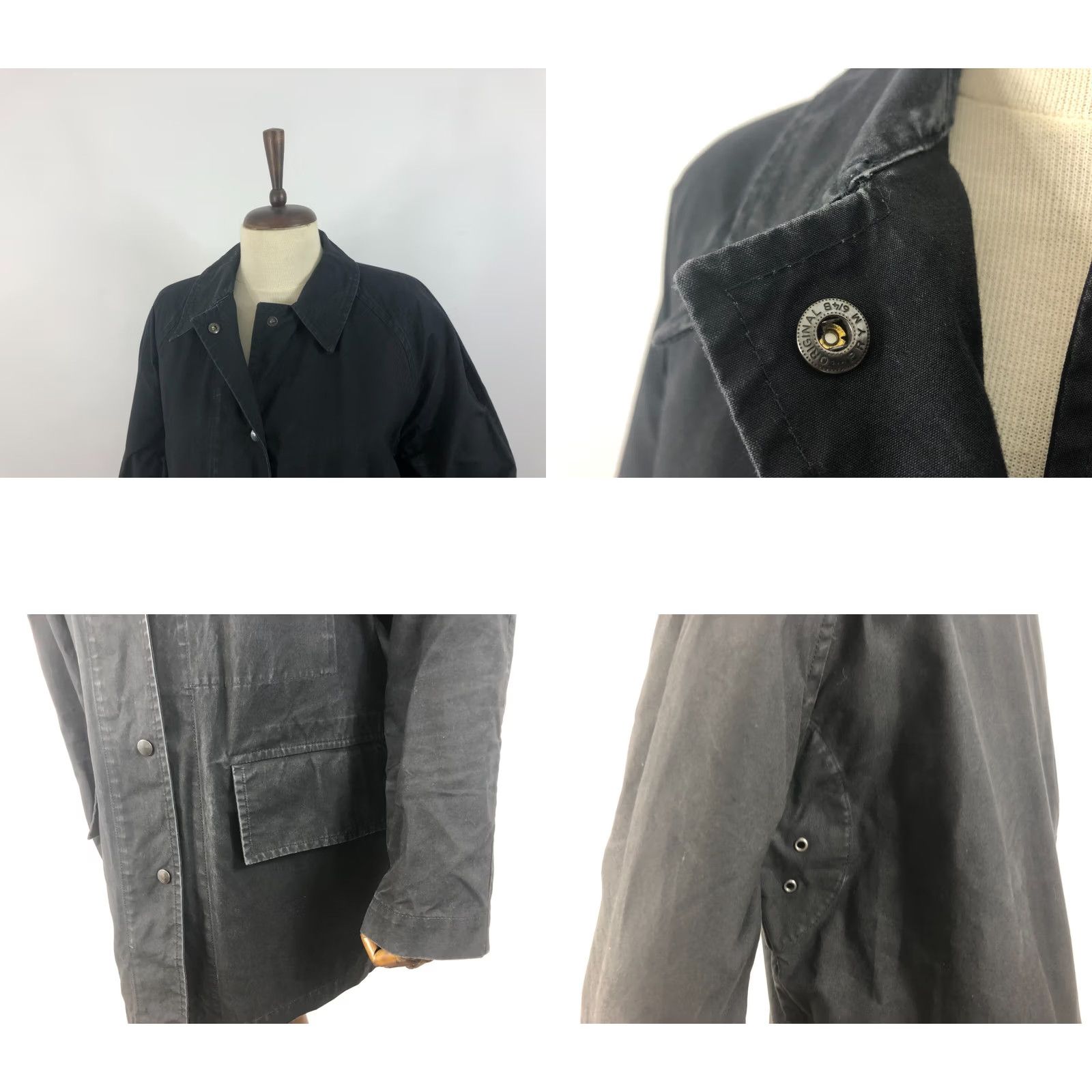 Margaret Howell Margaret Howell Coat Trench Cotton Women's L Black Regular Size Mid-Length Button Front Snap Front Pocket Coat Size L / US 10 / IT 46 - 8 Thumbnail