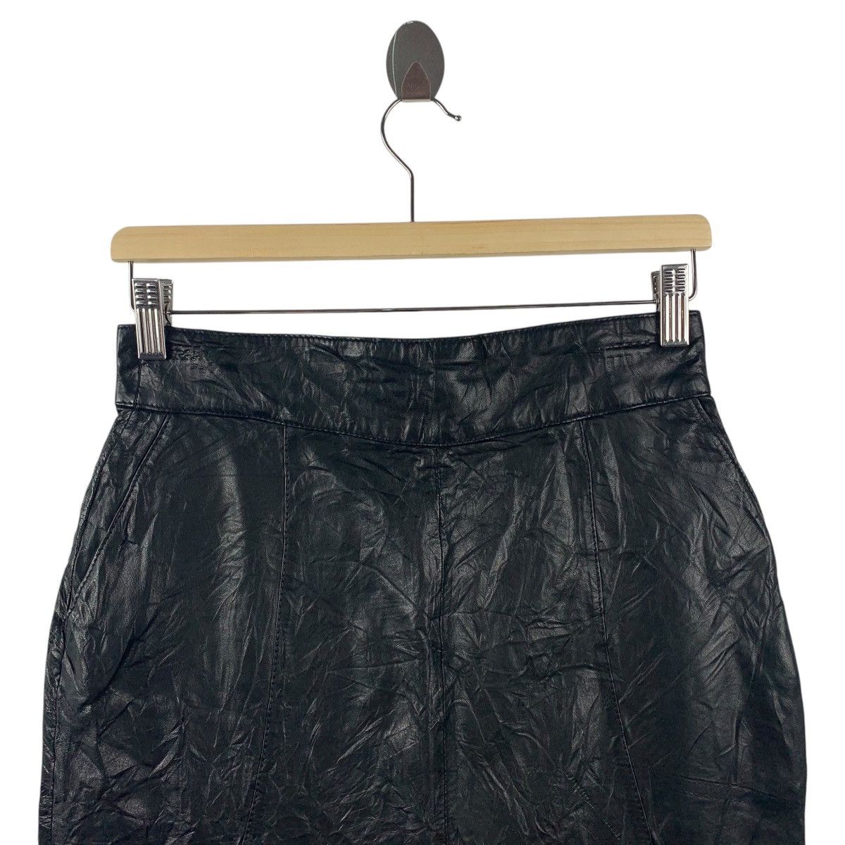 Designer × Vintage × Yves Saint Laurent Vintage YVES SAINT LAURENT faux leather Women skirt Size 29" - 2 Thumbnail