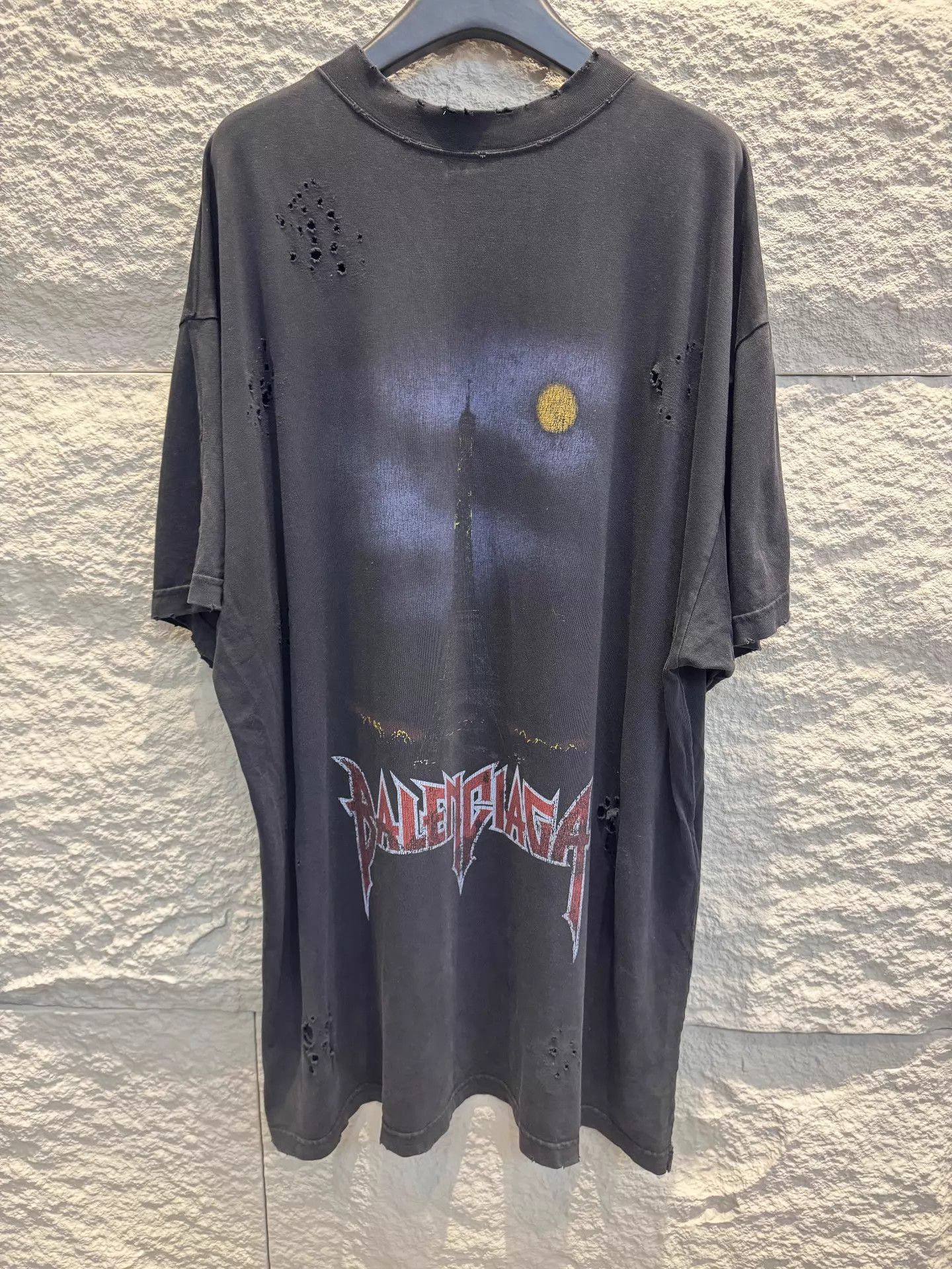 Balenciaga Balenciaga Eiffel Tower Bitcoin Patchwork Muddy Tee Size US M / EU 48-50 / 2 - 1 Thumbnail