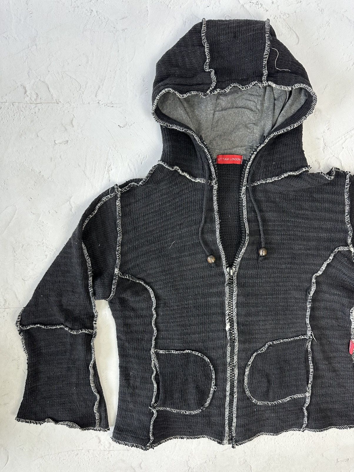 If Six Was Nine × Japanese Brand × Vintage Vintage Crop Black Hoodie Size S / US 4 / IT 40 - 2 Thumbnail