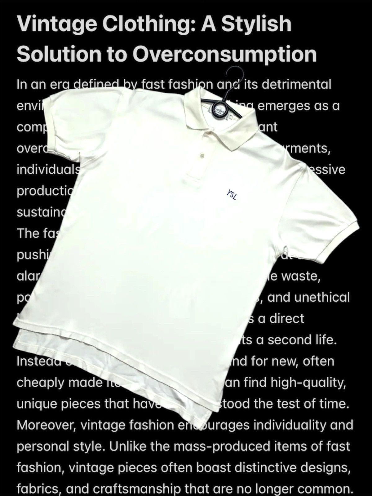 Vintage Polo shirt Yves Saint Laurent rare YSL logo