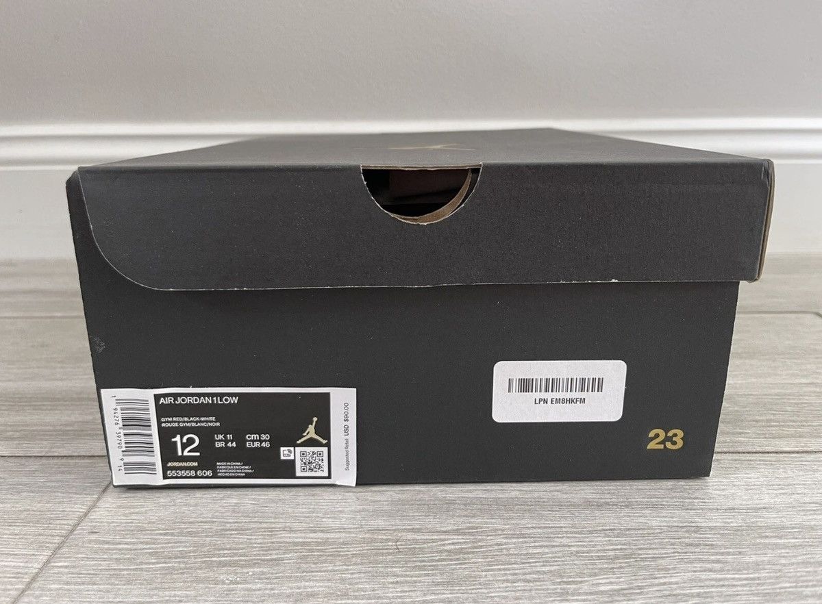 Jordan Brand Air Jordan 1 Low Reverse Bred Gym Red Black White Size 12 Size US 12 / EU 45 - 11 Thumbnail