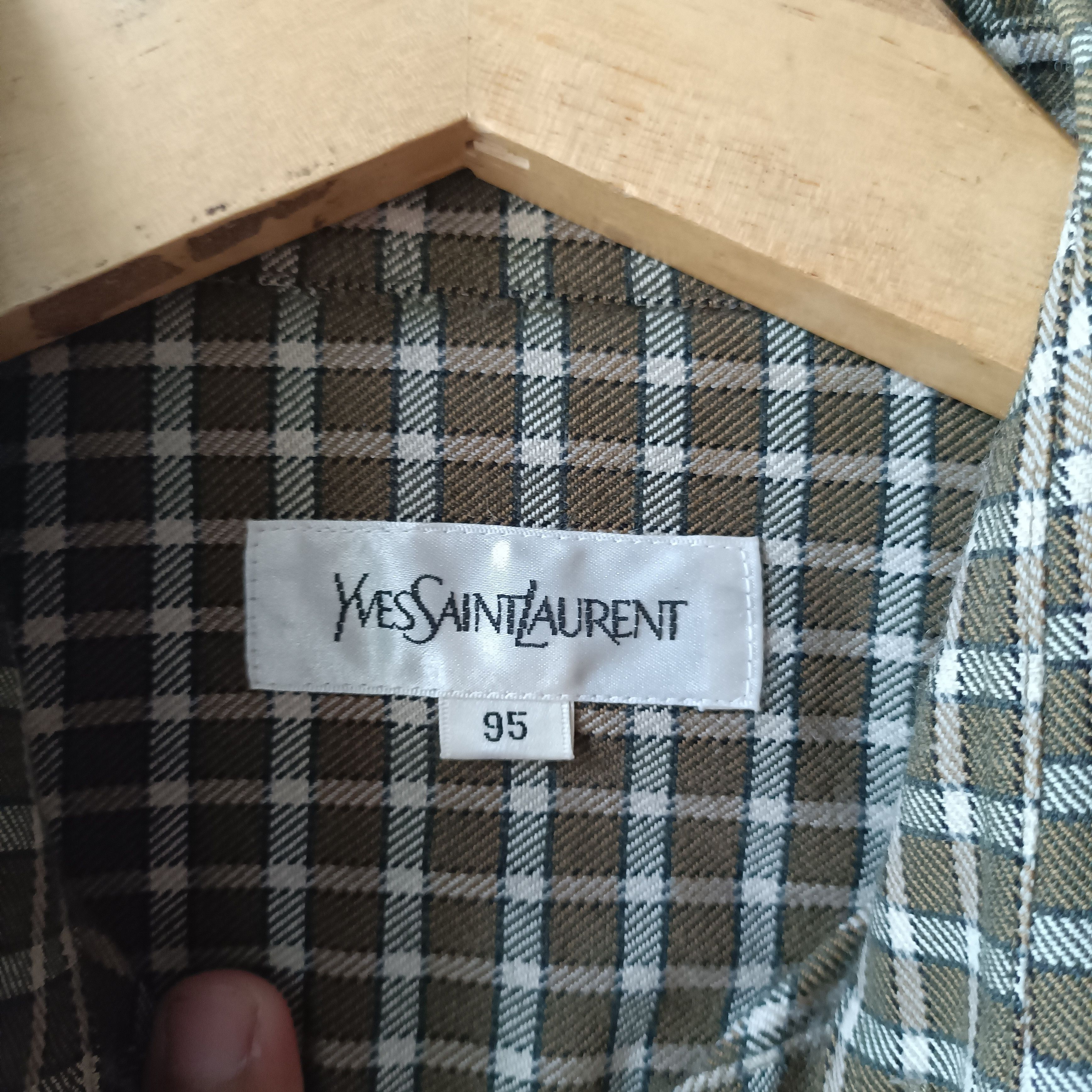 Yves Saint Laurent Vtg Yves Saint Laurent Checkered Plaid flannel Shirt Size US M / EU 48-50 / 2 - 7 Thumbnail