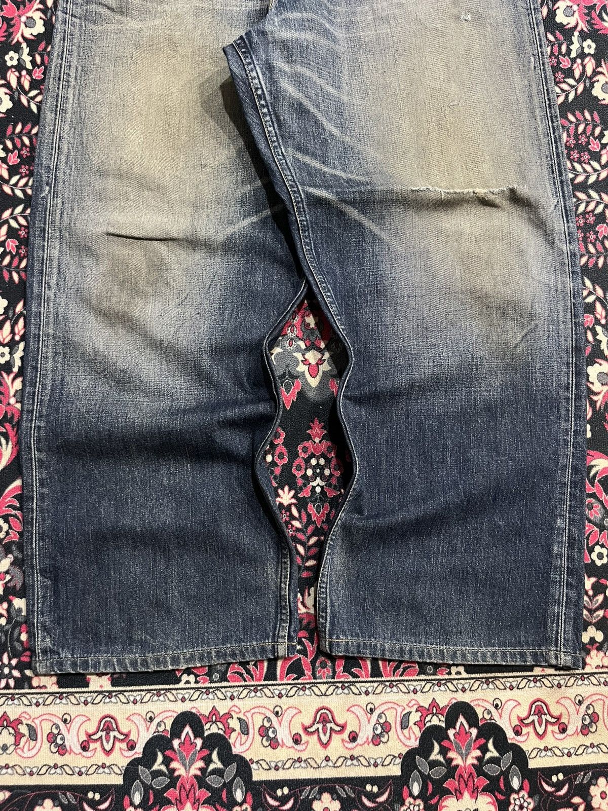 Levi's Y2K Levi’s 504 Dark Blue Faded Washed Distressed Baggy Jeans Size US 36 / EU 52 - 10 Thumbnail