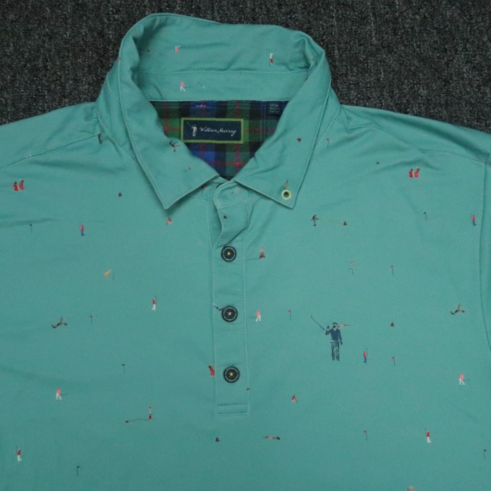 Vintage VINTAGE William Murray Shirt Mens Large Blue Green Caddyshack Performance Golf Polo Size US L / EU 52-54 / 3 - 2 Thumbnail