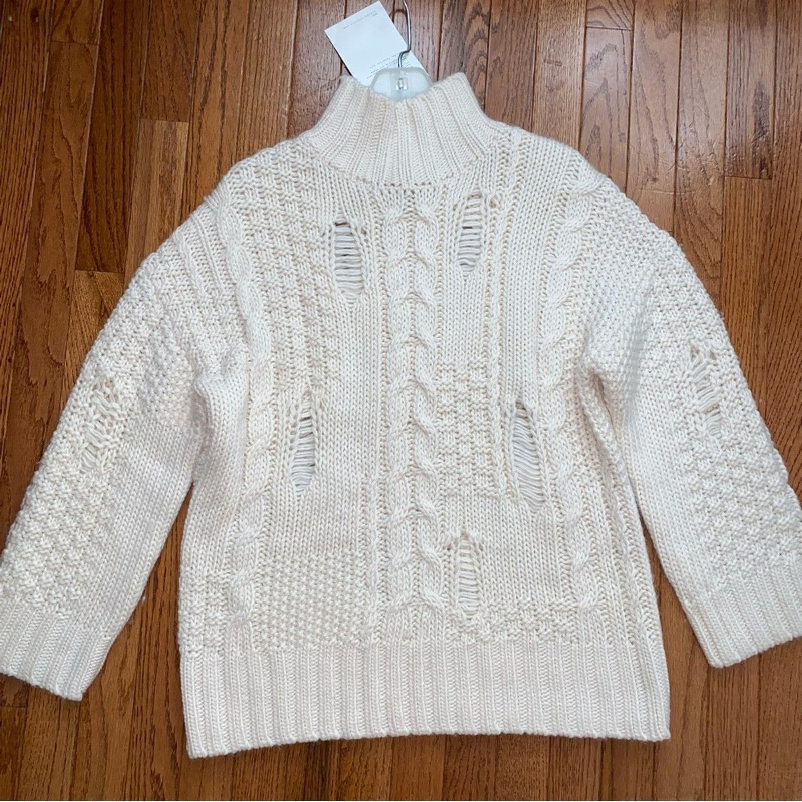 Current/Elliot NWT $330 Current/Elliott The Vin Cable Knit Sweater 0 XS Size XS / US 0-2 / IT 36-38 - 12 Thumbnail