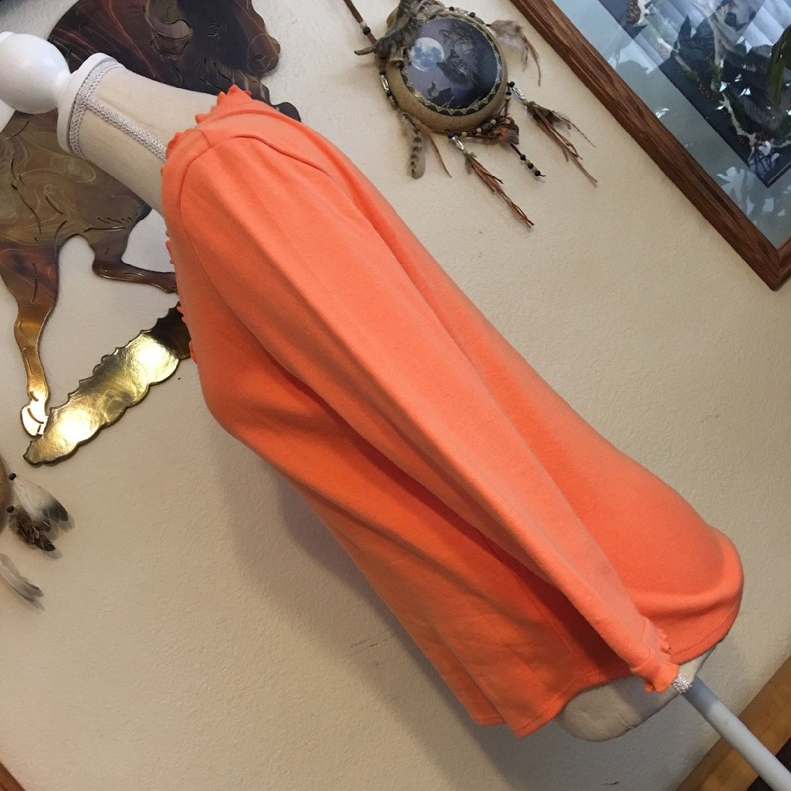 Other Nine & Co sherbert orange ruffle detail top S Size S / US 4 / IT 40 - 4 Thumbnail