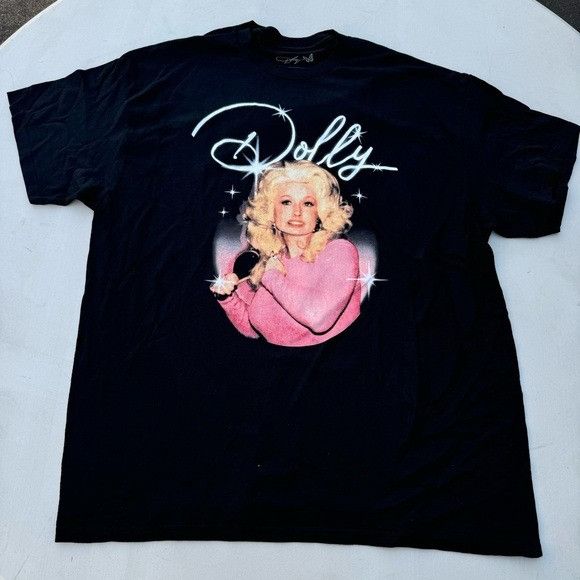 Band Tees × Vintage NEW GLAMOUR DOLLY GRAPHIC BLACK T-SHIRT SZ XL Size US XL / EU 56 / 4 - 1 Thumbnail