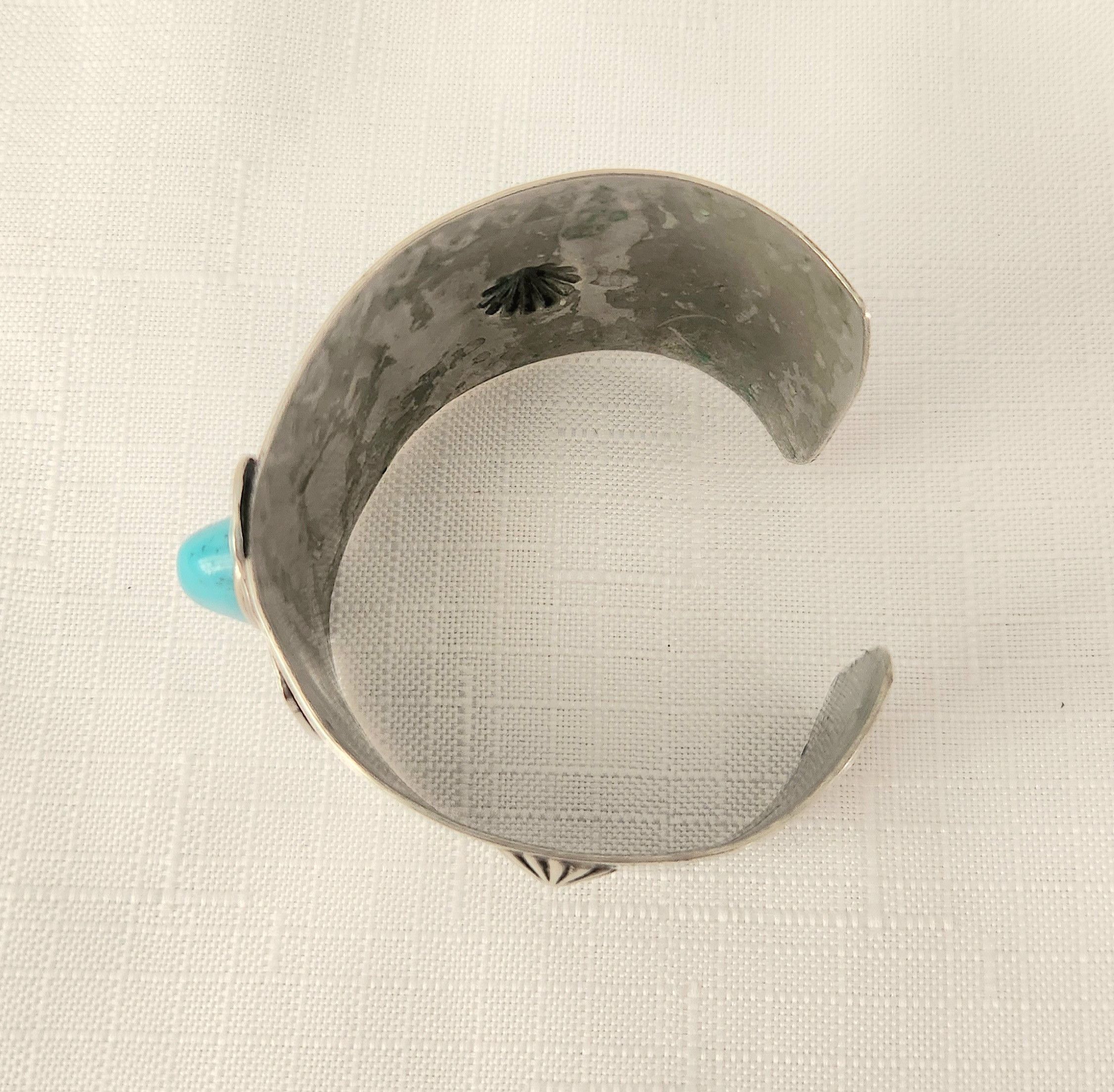 Other Native American Silver color Faux Turquoise Cuff Bracelet Size ONE SIZE - 4 Thumbnail