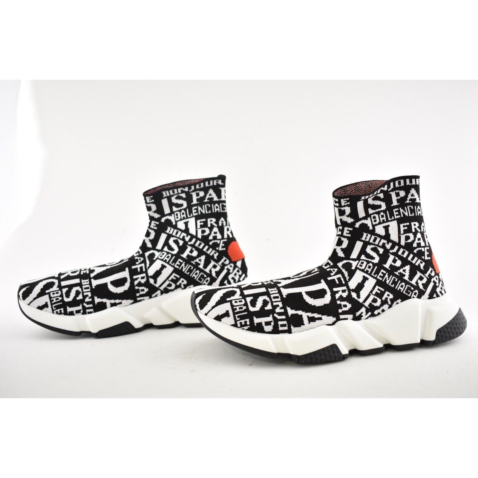 Balenciaga Balenciaga Women Sock White Black Red Paris Sneakers 42 Size US 12 / IT 42 - 9 Thumbnail