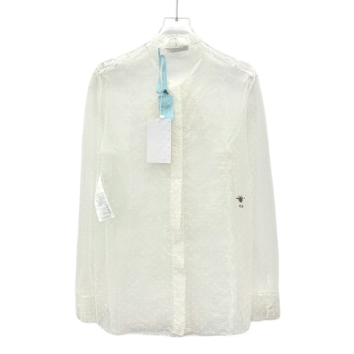 Dior Dior White Mulberry Silk Lace Tie Bow Lace Blouse Size XS / US 0-2 / IT 36-38 - 2 Thumbnail