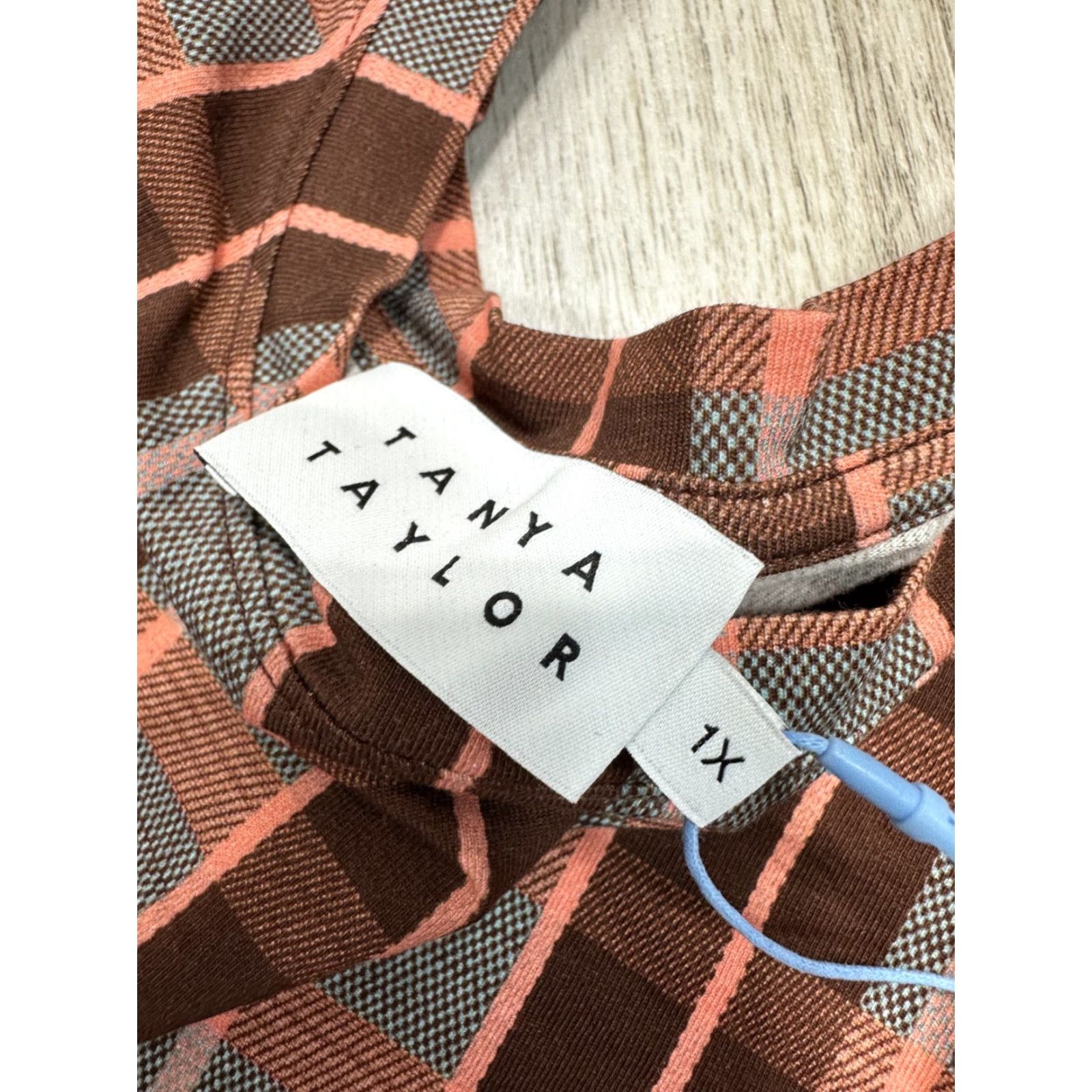 Tanya Taylor Tanya Taylor Designs Nancy Dress Gray Burgundy Plaid 1X NWT Organic Cotton Midi Dress Women Plus Jacket? Size XL / US 12-14 / IT 48-50 - 4 Thumbnail