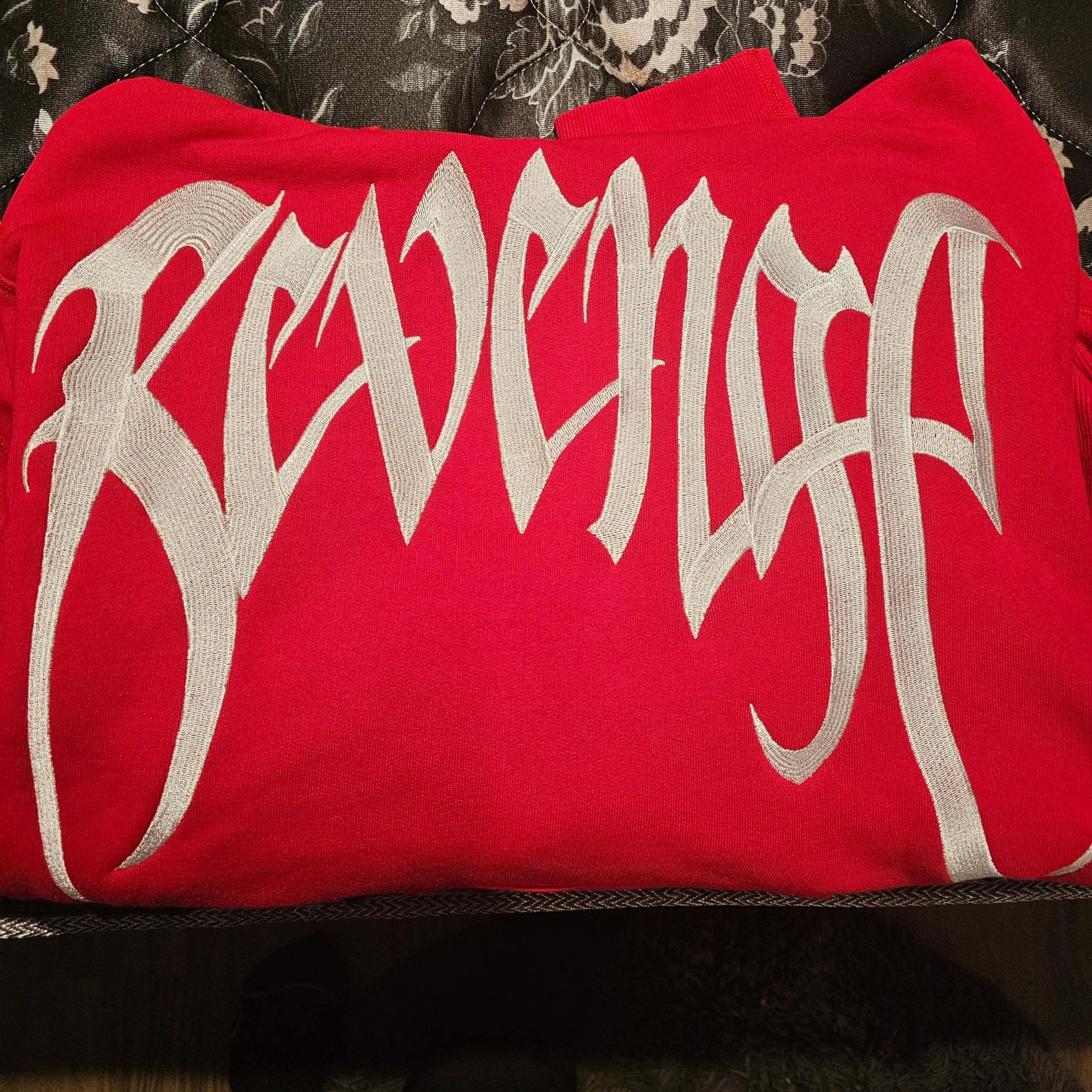 Revenge Red Embroidered Hoodie XL