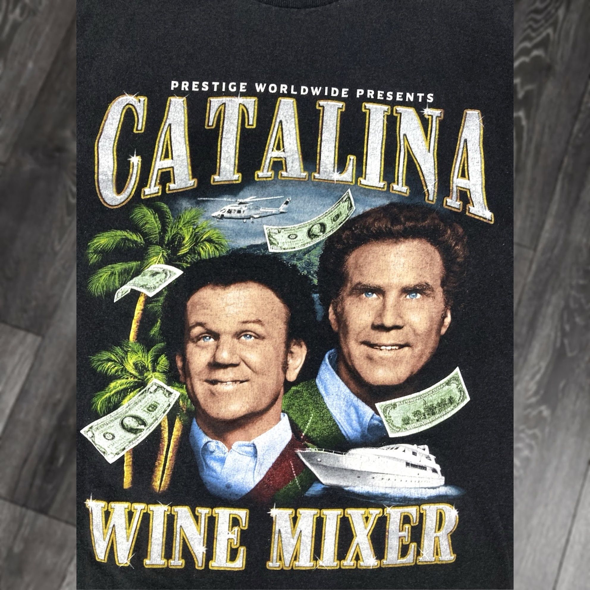 Catalina Step Brothers Catalina Wine Mixer Graphic T-shirt Women Medium Black Movie Shirt Size M / US 6-8 / IT 42-44 - 1 Thumbnail