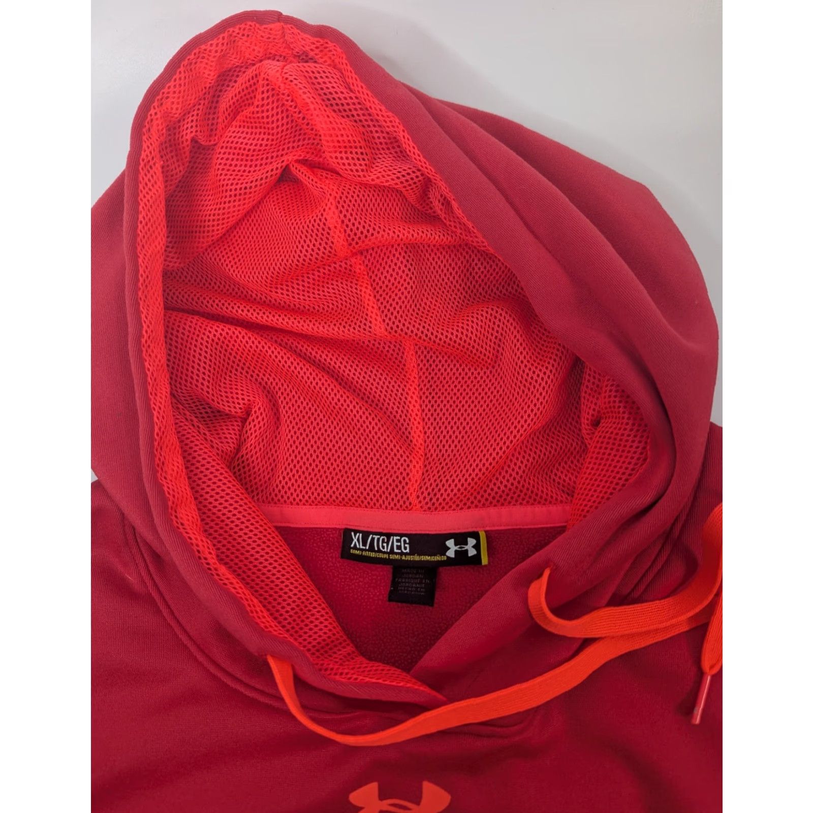 Under Armour Under Armour Battle Hoodie Women’s Large Red/Hot Pink Colorful Semi Fitted Hoodie Sweatshirt - UA Logo, Long Sleeve, Pullover, Casual Activewear Size L / US 10 / IT 46 - 7 Thumbnail