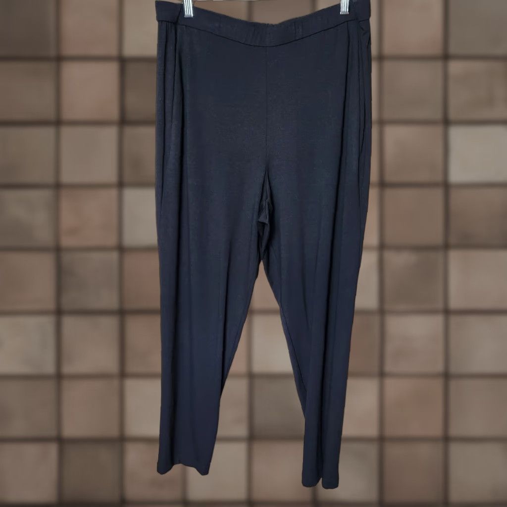 Eileen Fisher Eileen Fisher Pants Women Viscose Knit Ankle Tapered Leg Black Size L Relaxed Size 36" / US 14 / IT 50 - 1 Thumbnail
