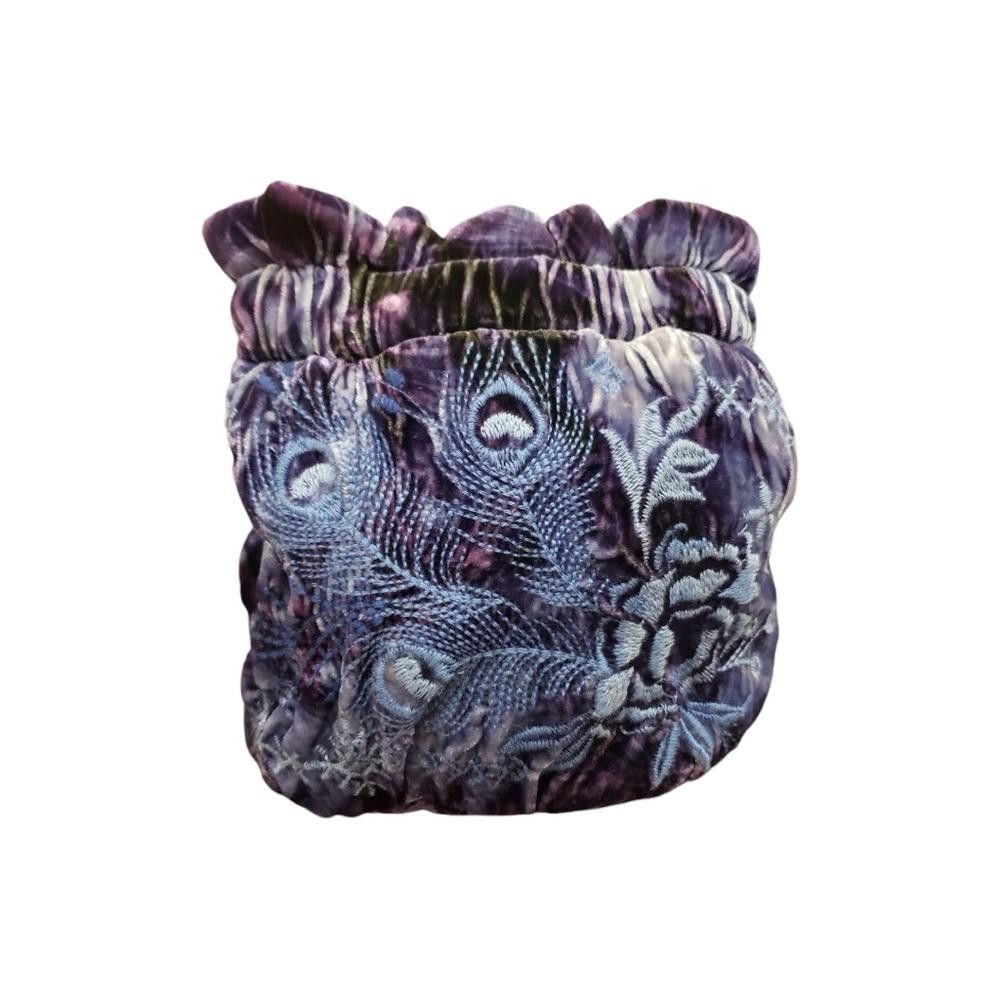 Designer Johnny Was Azure Purple Velvet Floral Bag Size ONE SIZE - 7 Thumbnail
