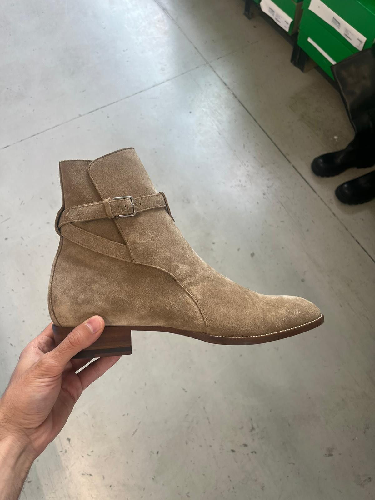 Saint Laurent Paris o1alsim1 Jodhpur High Buckle Boots in Light Brown Size US 12 / EU 45 - 11 Thumbnail