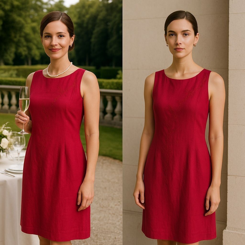 Jones New York Jones New York Womens Shift Dress Red Silk-Linen 14 – quiet Size XL / US 12-14 / IT 48-50 - 1 Thumbnail