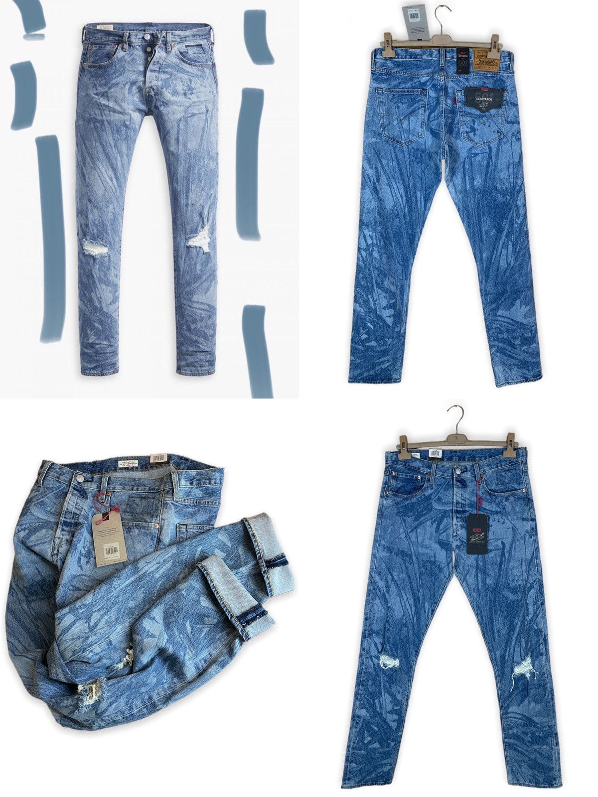 Levi's × Levi's Made & Crafted × Levi's Vintage Clothing BNWT JUSTIN TIMBERLAKE 501 ST Big E Slim Taper Washed Denim Jeans Pants Size US 33 - 1 Thumbnail