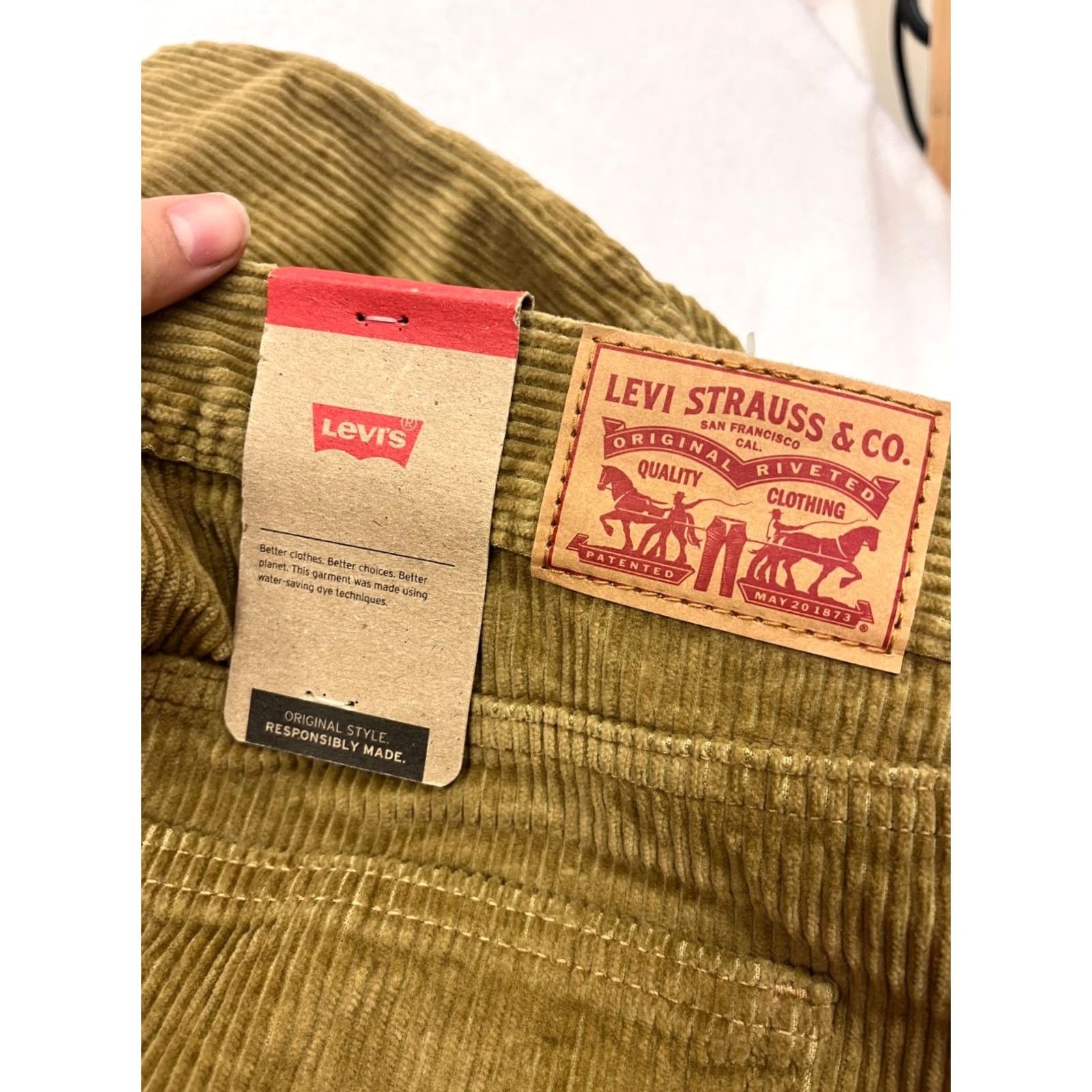 Levi's Levi's Corduroy Pants 33X30 Regular 5-Pocket Tan Brown Corduroy Levi's 500 Series Mens Pants Size US 33 - 3 Thumbnail