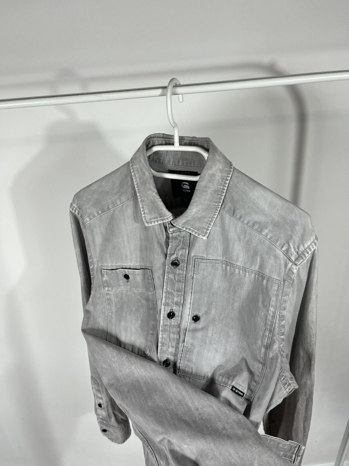G-Star G-Star RAW Utility Slim Fit Shirt Gray Long Sleeve Size M Size US M / EU 48-50 / 2 - 10 Thumbnail