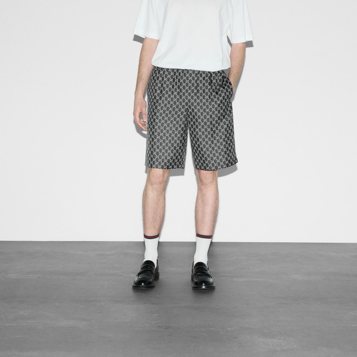 Gucci o1loc1c0925 Silk Twill Shorts With GG Shadow in Multicolor Size US 34 / EU 50 - 3 Thumbnail
