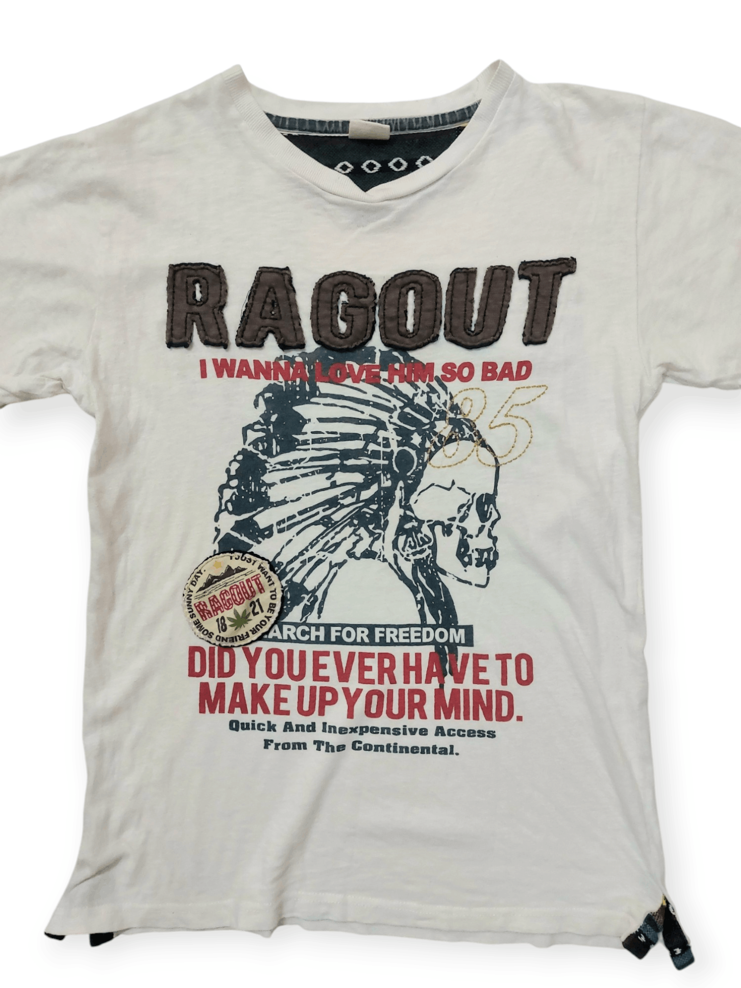 Designer FYE 💥 Ragout Red Indian Skull T-Shirt Size US M / EU 48-50 / 2 - 4 Thumbnail