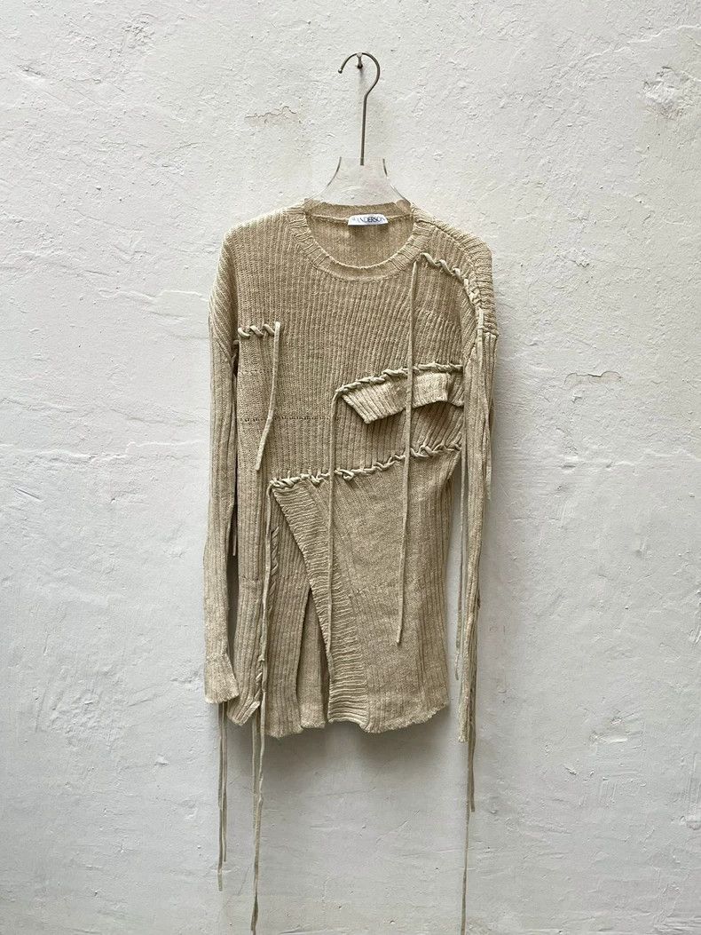 Loewe JW Anderson Deconstructed Tie Knit Sweater- DMC Size US S / EU 44-46 / 1 - 1 Thumbnail