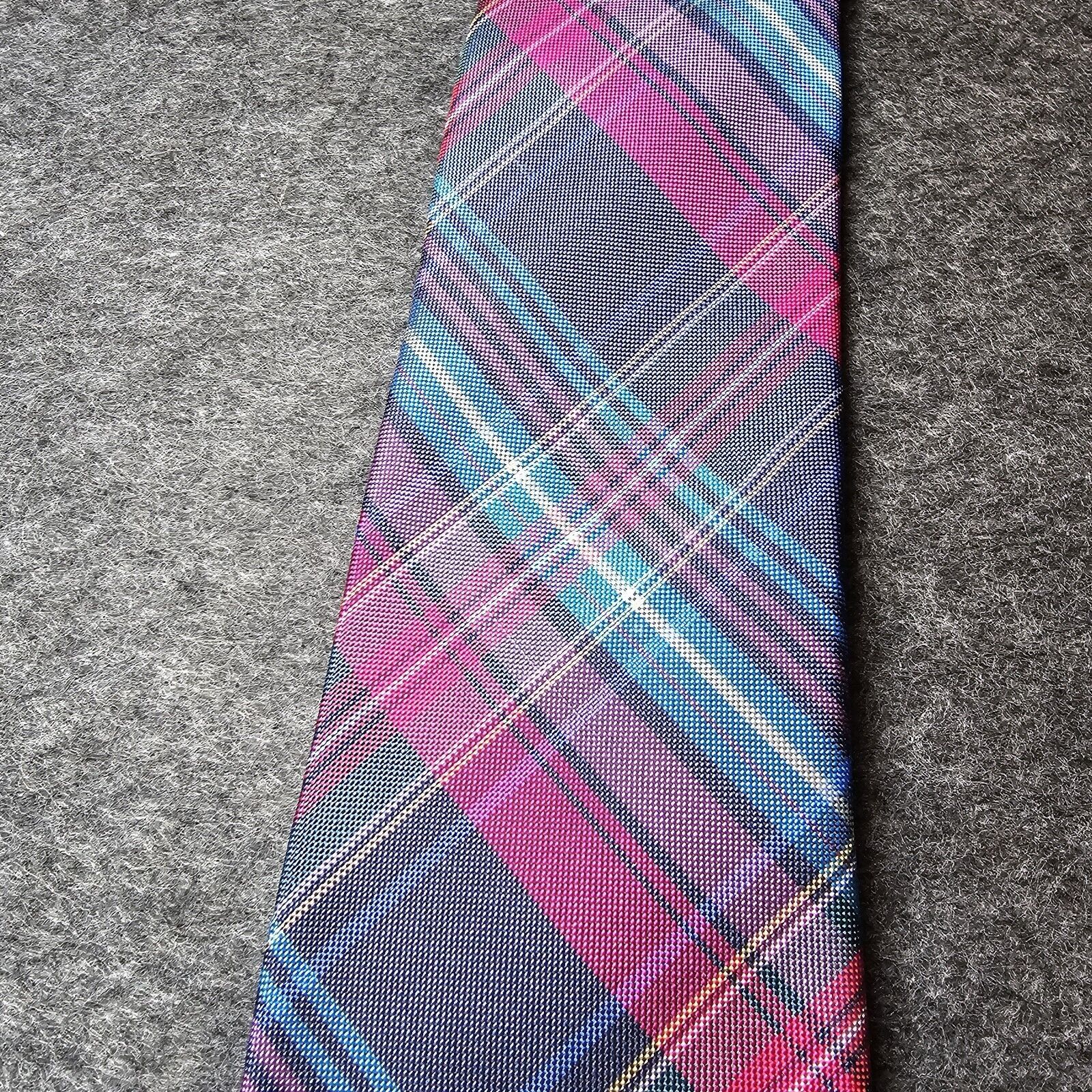 Ted Baker Ted Baker Tie 100% Silk Blue Repp Plaid USA Necktie Italy 62 Size ONE SIZE - 4 Thumbnail