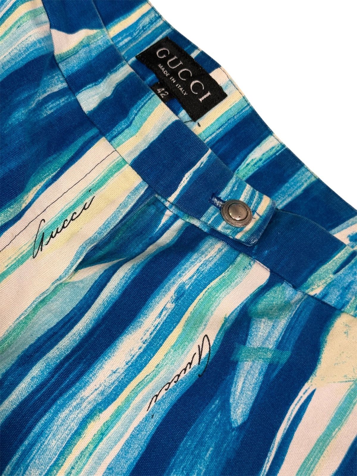 Gucci Gucci Tom Ford SS1996 Runway Painted Print Trousers Size 28" / US 6 / IT 42 - 5 Thumbnail