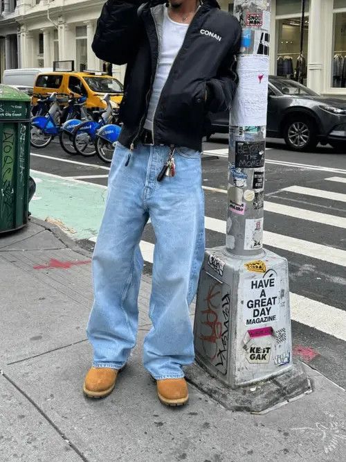 Japanese Brand × Vintage Vintage straight street jeans light denim Size US 30 / EU 46 - 1 Thumbnail