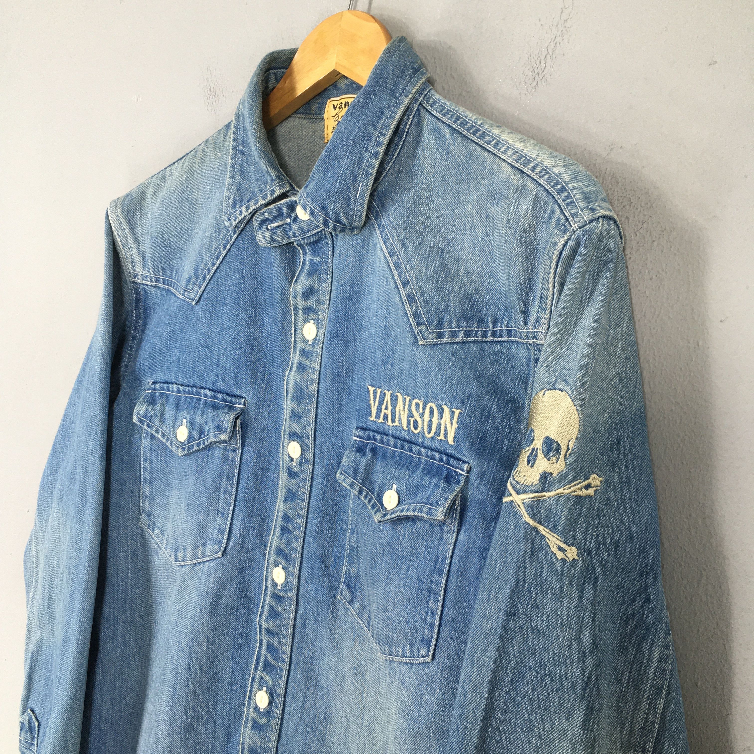 Vanson Leathers Vintage Vanson Cotton Motorcycle Club Denim Shirt Large Size US L / EU 52-54 / 3 - 6 Thumbnail