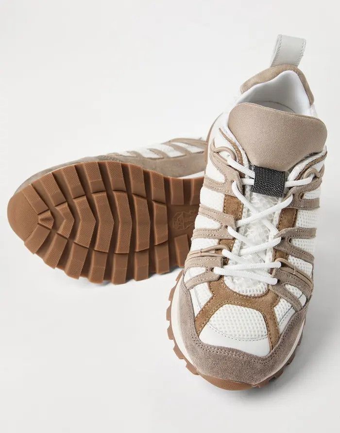 Brunello Cucinelli o1s1wg110526 Suede Techno Fabric Runners Sneakers Size US 7.5 / IT 37.5 - 4 Thumbnail