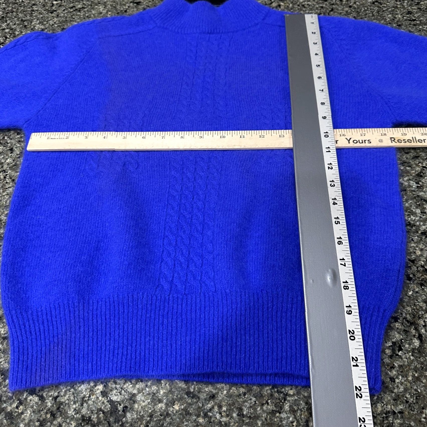 Vintage VINTAGE Crystal Sweater Womens M Blue Wool Angora Mock Neck DYE TRANSFER Size M / US 6-8 / IT 42-44 - 5 Thumbnail
