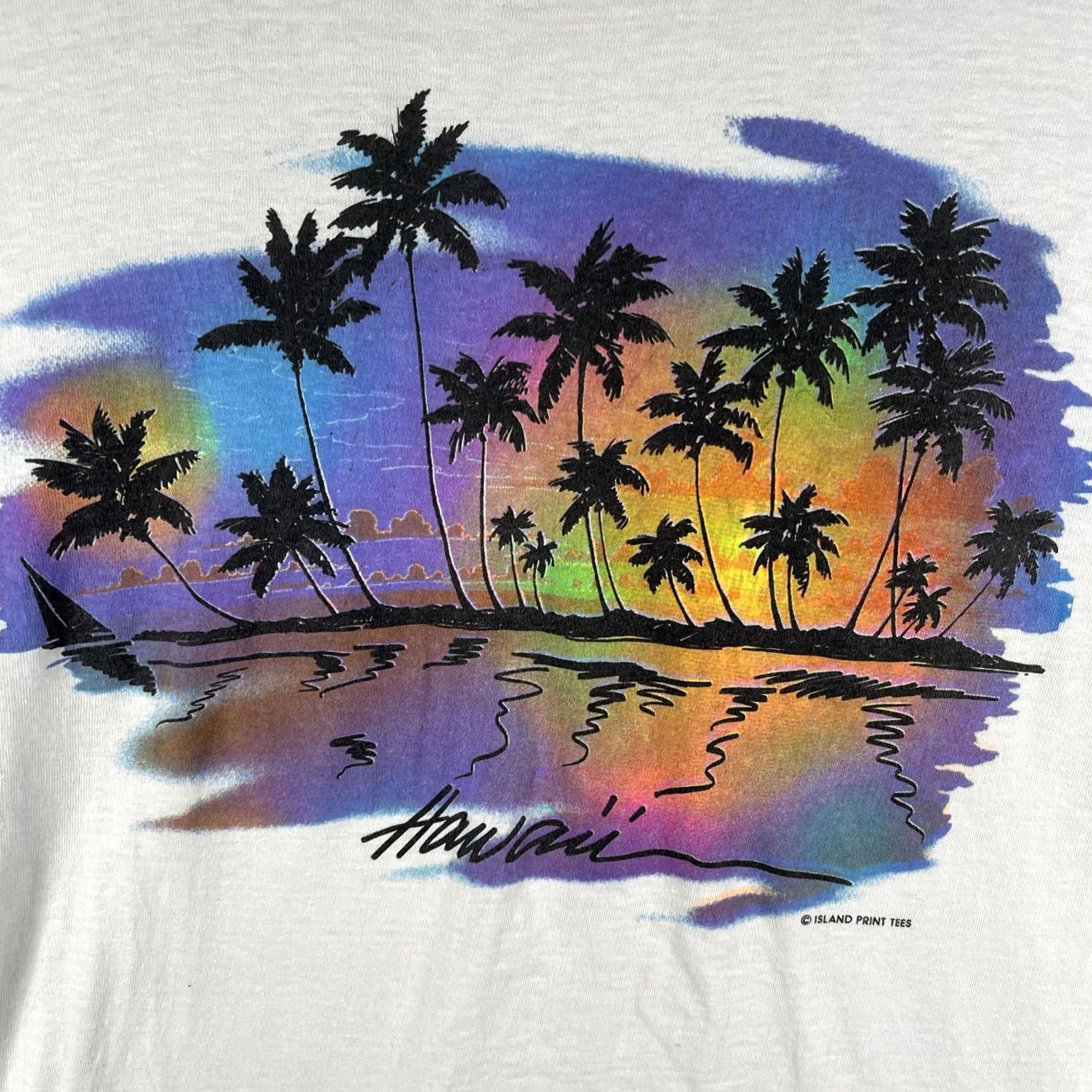 Vintage VINTAGE Caribbean Dream Shirt Mens Large White Hawaii Palm Trees Single Stitch Size US L / EU 52-54 / 3 - 4 Thumbnail
