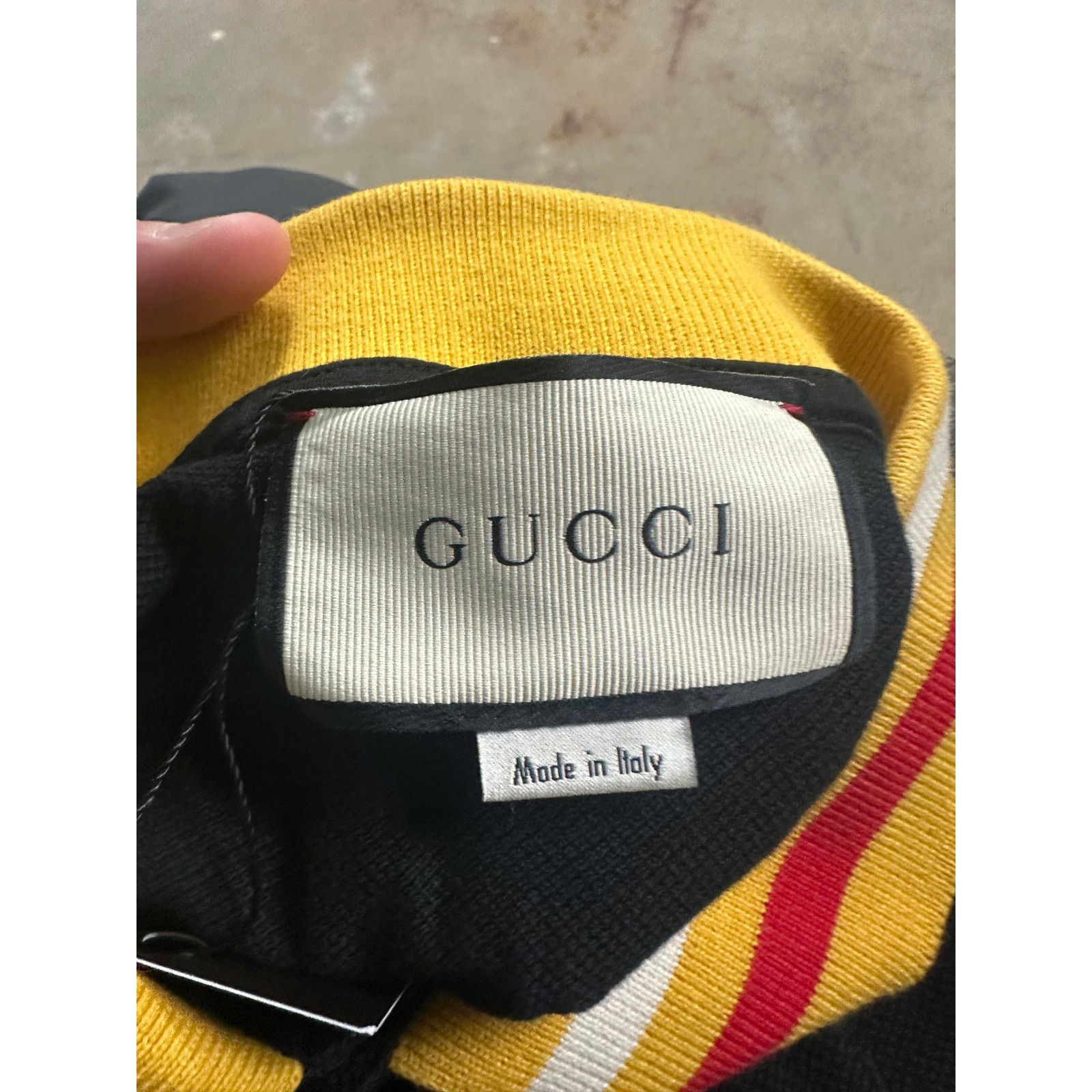 Gucci Gucci Classic Logo Polo Black Yellow Used Small Size US S / EU 44-46 / 1 - 2 Thumbnail