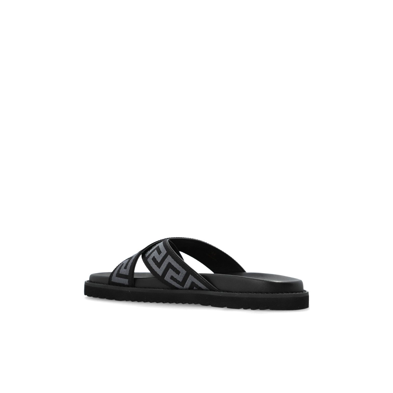 Versace VERSACE Greca Black Leather Slides New And Authentic (Men's Size US 11 / EU 44 - 2 Thumbnail